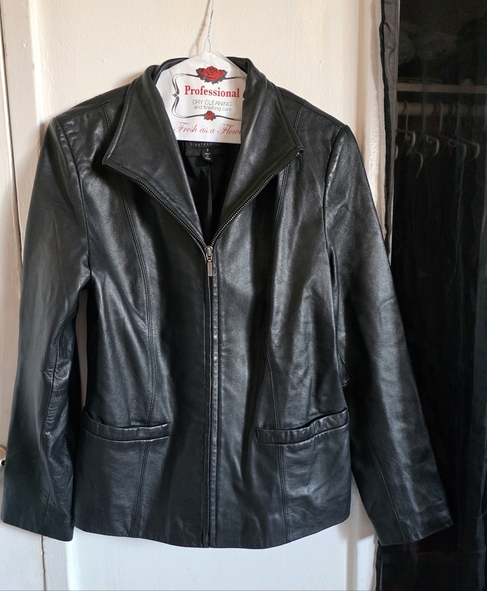 JLC new York Elegant Womens  Black Leather Jacket